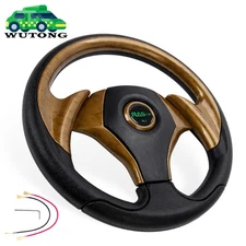 320mm 12.5inch Wood Grain PVC Drifting Racing Steering Wheel Universal Flat Dish