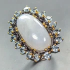 Jewelry ring 30 ct Natural Moonstone Ring 925 Sterling Silver Size 7.5 /R449240
