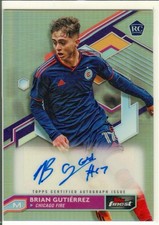 2023 Topps Finest MLS Brian Gutierrez #A-BG Auto Rookie Card RC. rookie card picture