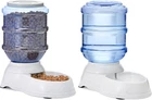 Large Capacity Automatic Pet Water Dispenser and Gravity Feeder Set, Easy to Cle