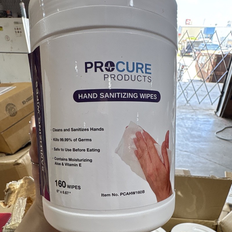 Procure Products Hand Sanitizer Wipes 160 Ct Kills 99.99% Germs 12Pk PCAHW160B