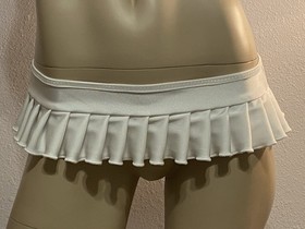 Sexy Micro Mini White Pleated Skirt Lingerie Exotic Dancer Stripper Fans Only