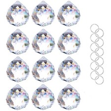 HDCRYSTALGIFTS 12pcs 20mm Clear Crystal Ball Prism Suncatchers Chandelier Lam...