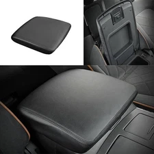 Central Console Armrest Box Cover Black PU Leather For Nissan Armada Y62 17-2024