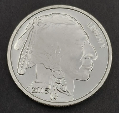 2015 .999 Fine Silver 1 Oz. Indian Head Buffalo Round