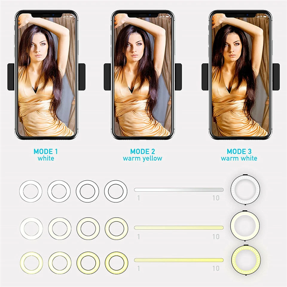 Selfie Ring Light with Cell Phone Holder Stand for Live Stream/Makeup LED Camera - Image 4 of 4