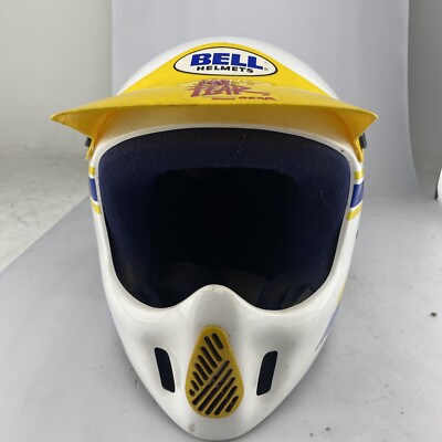 Bell Moto4 Vintage Helmet White And Yellow Large | eBay