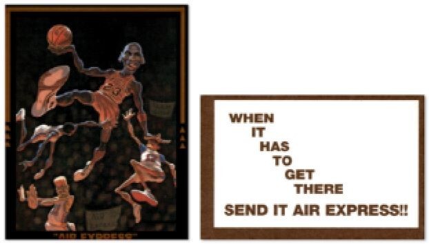 Michael Jordan 1990 Air Express Promo Card Send It Air Express