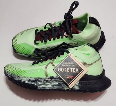 Womens Sz 7.5 Nike React Pegasus Trail 4 GTX Vapor Green Navy Hiking DJ7929 303