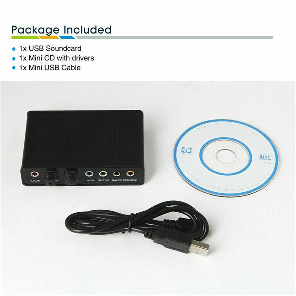 Optical External 6 Channel 5.1 Audio Output Adapter Sound Card USB SPDIF for PC - Image 3 of 4