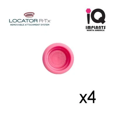 Zest LOCATOR R-Tx Genuine Retention Insert Cap, Medium Retention, Pink (4 Pack)