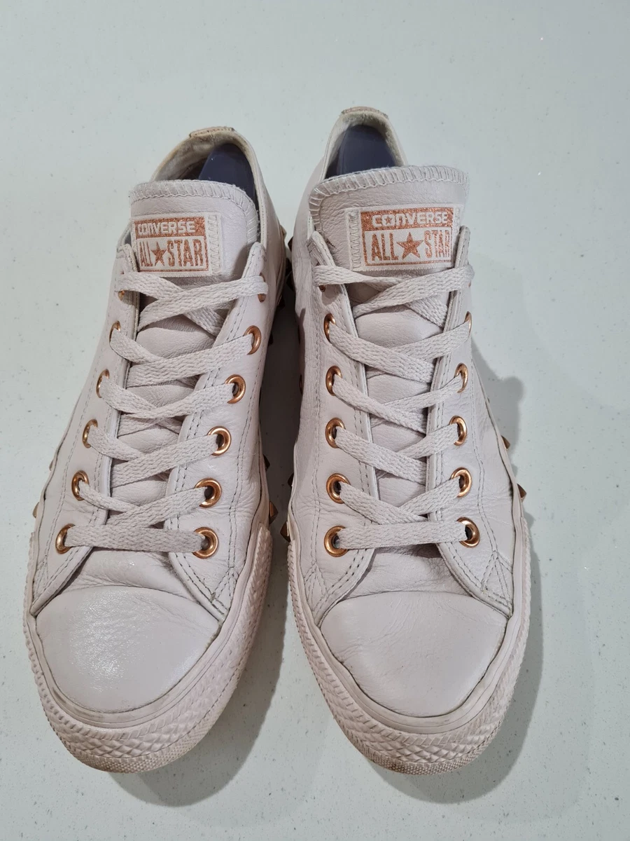 White leather rose gold converse sale