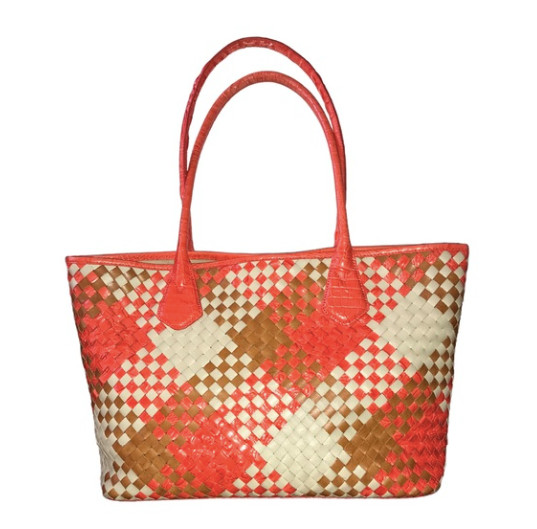RARE and Vintage Woven Colorful Leather Brahmin Bag