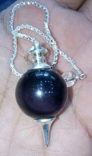 Péndulo de obsidiana arco iris chakra curativo esfera de radiestesia péndulo