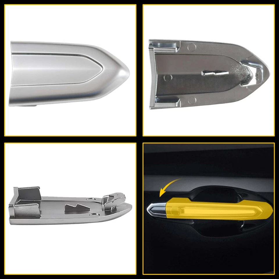 Tapa de cubierta de cilindro de bloqueo de puerta para conductores Cadillac ATS CTS CT6 cromo imprimado OEM Foto 3 de 4