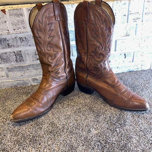 Stivali da cowboy western rodeo Dan Post da uomo 10,5 EW in pelle marrone 161071 - Foto 5 di 14