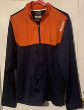 AND1 Full Zip Track Jacket Adult Medium Navy Blue Orange Item 790 War Eagle