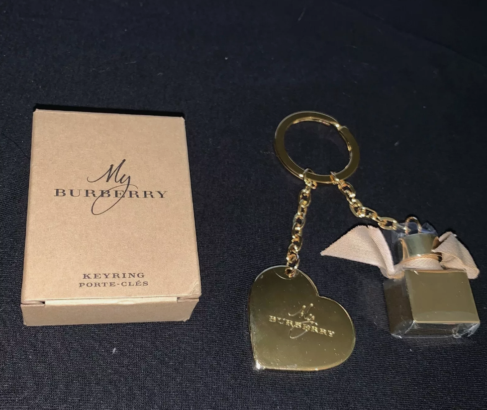 Burberry Heart & Perfume Bottle Key Chain - Authentic Key ring