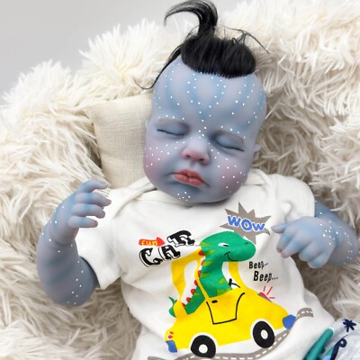 19 Zoll Avatar Loulou lebensechte Reborn Baby Puppe Sammlerstück Kunstpuppe Handarbeit