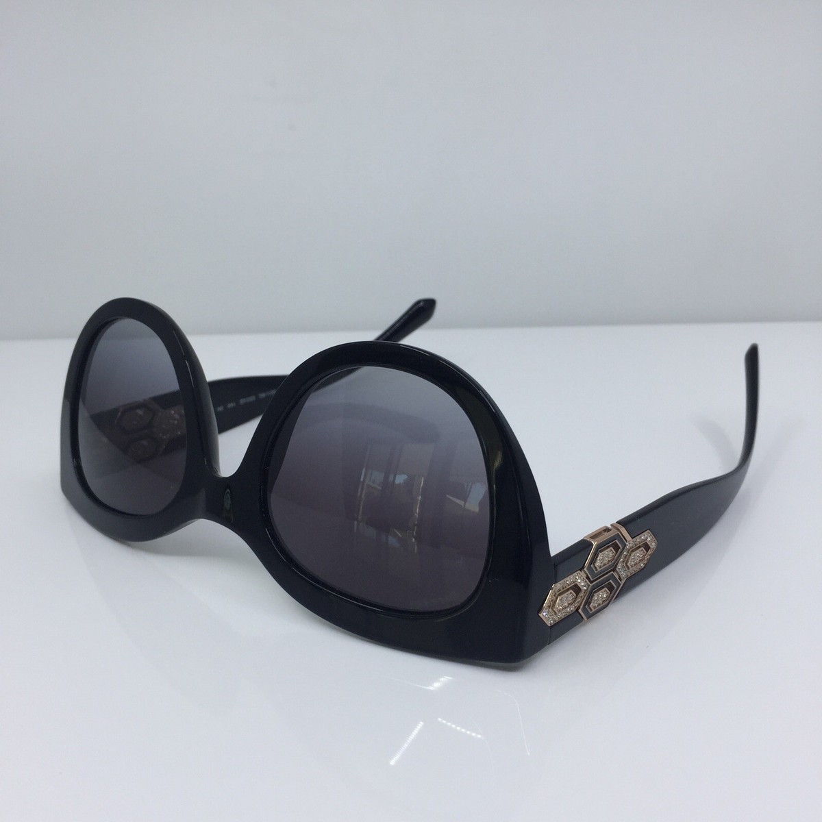 New Bulgari 8214-B Sunglasses C. 501/8G Shiny Black  display picture 3