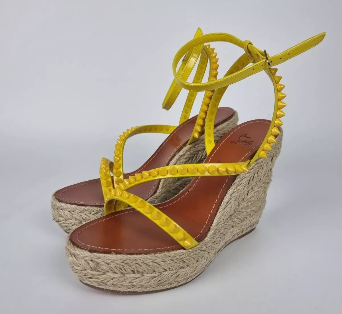 Louboutin studded wedges sale