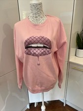 Pink Lips Sweatshirt Size L 16/18