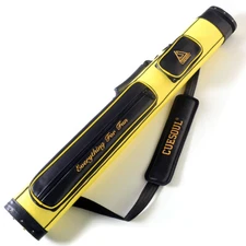 CUESOUL 2x2 Hard Pool Cue Case Yellow-Holds 2 butts and 2 cue shafts