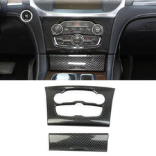 Carbon Fiber Central Control A/C Panel Cover Tirm Bezels For 2015+ Chrysler 300