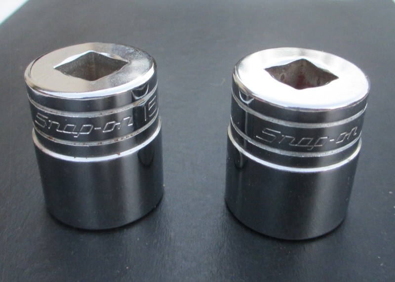 Snap-on 1/2" Drive Chrome Sockets 15/16" TW301 & 1" TW321 Vintage 1988 Very Nice