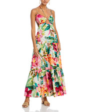NWT Farm Rio Painted Flowers Tropical Groove Maxi Dress - LARGE
