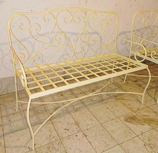 panchina in ferro pieno forgiato e battuto a mano con seduta cm. 120x50