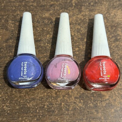 3-Pack Tweets H2O Nail Color Polish .22fl oz/6.5ml 3 Colors