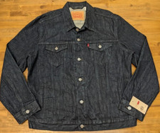 LEVI'S DENIM JEAN TRUCKER JACKET 72335-0039 Dark Wash - Men's LARGE L NWT