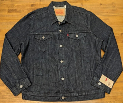 LEVI'S DENIM JEAN TRUCKER JACKET #72335-0039 Dark Wash - Men's LARGE L NWT