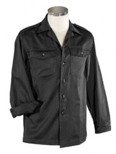 Koszula w stylu amerykańskim z długim rękawem czarna 2 kieszenie na piersi z długim rękawem koszula rekreacyjna bezpieczeństwo