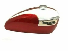 TRIUMPH T140 CHERRY & CREAM GAS FUEL PETROL TANK WITH BADGES/CAP/TAP