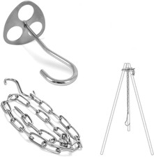 Stainless Steel Camping Tripod Board - Adjustable Campfire Cooking Support
