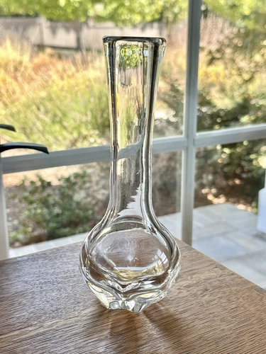 Vintage Orrefors Crystal Signed Bud Vase Made In Sweden 8”