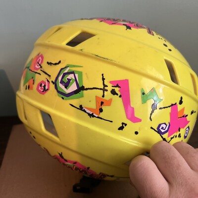 Vintage BSI Bell Jammer Yellow Skateboard BMX Helmet Retro 90s Neon  Splatter | eBay