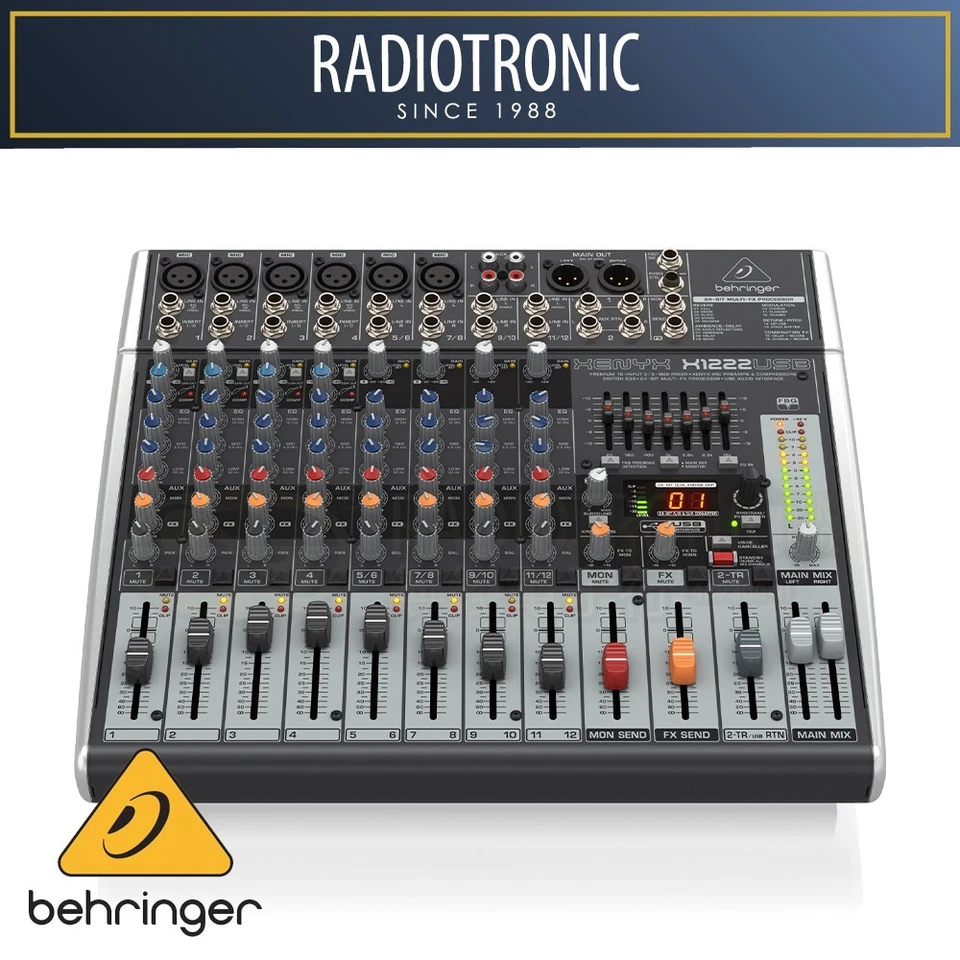 Behringer XENYX X1222USB 12-channel Mixer with USB and Effects - Image 2 of 4