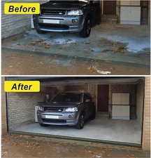 Garage Door Bottom Seal 16 ft Rubber Threshold Strip w/ Yellow Safety Line