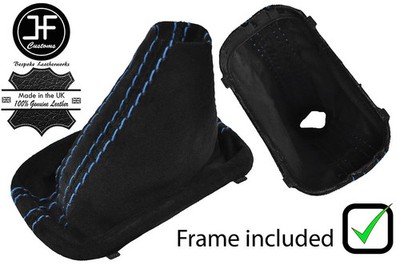 BLUE STITCH AUTO DSG WILDLEDER SCHALTMANSCHETTE + KUNSTSTOFFRAHMEN FÜR VW SCIROCCO 08-17