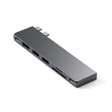 Satechi, Hub USB-C Slim PRO pour MacBook Plug & Play Compact, Gris