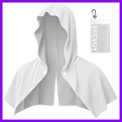 Cooling Hoodie Towel - Cooling Towels for Neck and Face, Instant Cool When Wet,