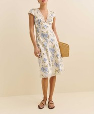 Women Reformation V-neck Floral Sleeveless Tank Midi Dress