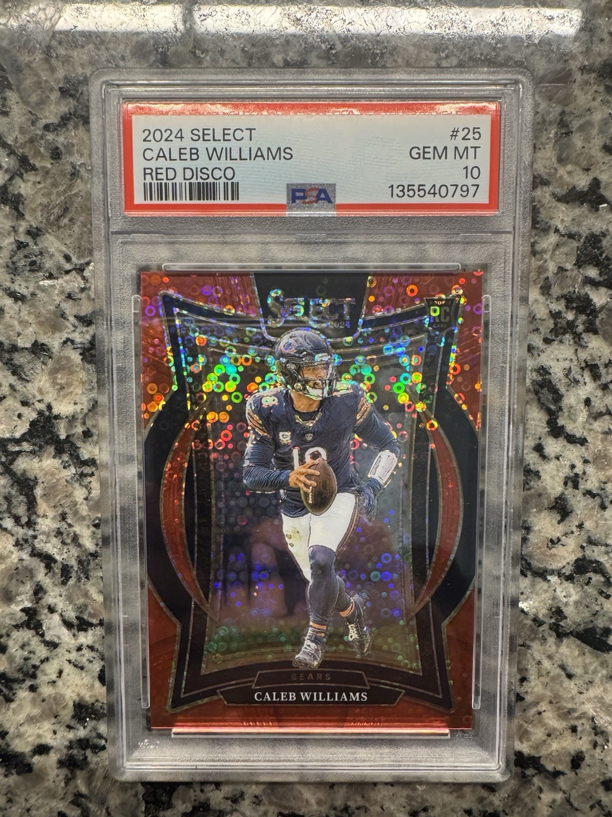 2024 Panini Select - Concourse Caleb Williams #25 Red Disco Prizm /49 (RC)