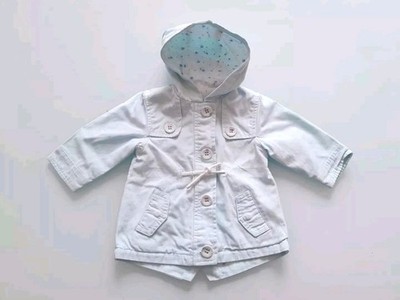   F&F Baby Mädchen hellblau Knopf Kapuze Baumwolle Mantel Alter bis 3 Monate alt