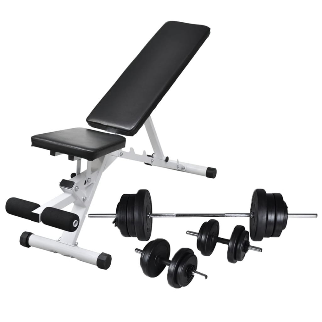Banco Musculación Barras Mancuernas 60,5kg Pesa Ejercicio Entrenamiento vidaXL