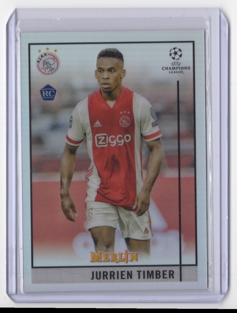 2020 Topps Merlin Chrome UEFA Champions Refractor Jurrien Timber Rookie Ajax #9