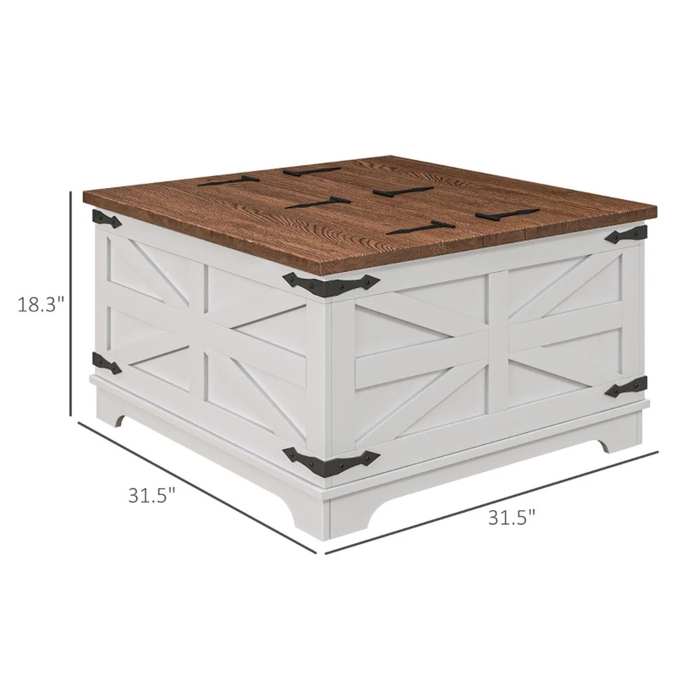 Coffee Table Two Flip-top Lids Can Be Opened for Convenient Storage - Image 2 of 4